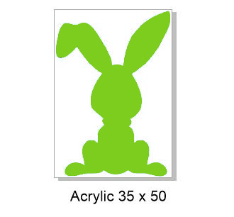 Acrylic 35 x 50 mm Bunny Easter,Rabbit, pack of 4